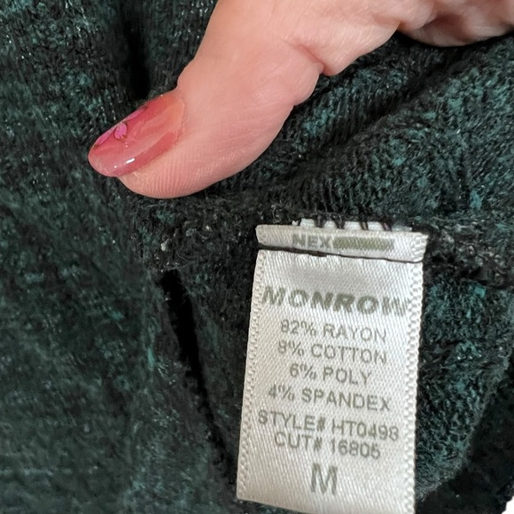 Monrow Dark Green Ribbed Sweater - Picture 3 of 5